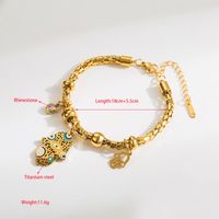 Casual Vacation Classic Style Round Palm 316 Stainless Steel  14K Gold Plated Rhinestones Bracelets In Bulk main image 3
