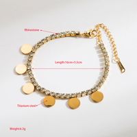 Casual Vacation Classic Style Round Palm 316 Stainless Steel  14K Gold Plated Rhinestones Bracelets In Bulk main image 2