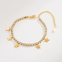 Casual Vacation Round Star 316 Stainless Steel  18K Gold Plated Rhinestones Bracelets In Bulk sku image 3