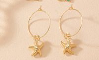 1 Pair Vacation Beach Simple Style Starfish Alloy Drop Earrings sku image 2