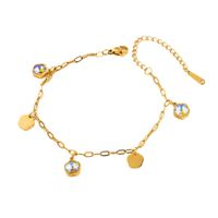 Casual Vacation Round Star 316 Stainless Steel  18K Gold Plated Rhinestones Bracelets In Bulk sku image 1