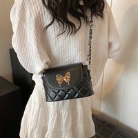 Women's Medium Pu Leather Solid Color Butterfly Classic Style Streetwear Flip Cover Crossbody Bag main image 5