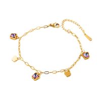 Casual Vacation Classic Style Water Droplets Heart Shape Butterfly 316 Stainless Steel  Rhinestone 18K Gold Plated Rhinestones Bracelets In Bulk main image 6