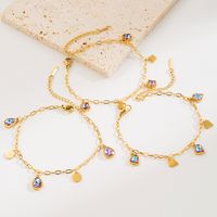 Casual Vacation Classic Style Water Droplets Heart Shape Butterfly 316 Stainless Steel  Rhinestone 18K Gold Plated Rhinestones Bracelets In Bulk main image 1