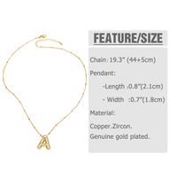 Copper 18K Gold Plated Modern Style Simple Style Plating Inlay Letter Zircon Pendant Necklace main image 4