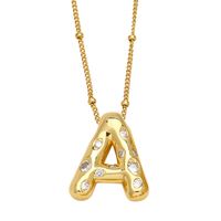 Copper 18K Gold Plated Modern Style Simple Style Plating Inlay Letter Zircon Pendant Necklace main image 5