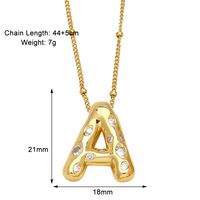 Le Cuivre Plaqué Or 18K Style Moderne Style Simple Placage Incruster Lettre Zircon Pendentif sku image 1