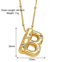 Copper 18K Gold Plated Modern Style Simple Style Plating Inlay Letter Zircon Pendant Necklace sku image 2
