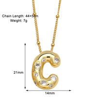 Copper 18K Gold Plated Modern Style Simple Style Plating Inlay Letter Zircon Pendant Necklace sku image 3