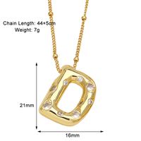 Copper 18K Gold Plated Modern Style Simple Style Plating Inlay Letter Zircon Pendant Necklace sku image 4