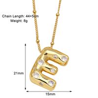 Copper 18K Gold Plated Modern Style Simple Style Plating Inlay Letter Zircon Pendant Necklace sku image 5