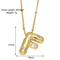 Copper 18K Gold Plated Modern Style Simple Style Plating Inlay Letter Zircon Pendant Necklace sku image 6