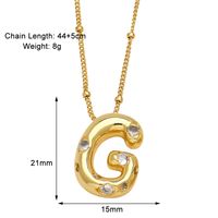 Copper 18K Gold Plated Modern Style Simple Style Plating Inlay Letter Zircon Pendant Necklace sku image 7