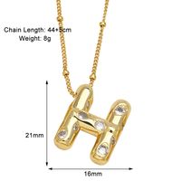 Copper 18K Gold Plated Modern Style Simple Style Plating Inlay Letter Zircon Pendant Necklace sku image 8