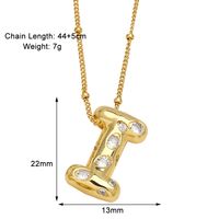 Copper 18K Gold Plated Modern Style Simple Style Plating Inlay Letter Zircon Pendant Necklace sku image 9