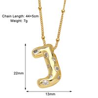 Copper 18K Gold Plated Modern Style Simple Style Plating Inlay Letter Zircon Pendant Necklace sku image 10