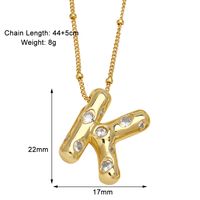Copper 18K Gold Plated Modern Style Simple Style Plating Inlay Letter Zircon Pendant Necklace sku image 11