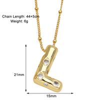 Copper 18K Gold Plated Modern Style Simple Style Plating Inlay Letter Zircon Pendant Necklace sku image 12