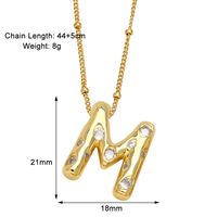Copper 18K Gold Plated Modern Style Simple Style Plating Inlay Letter Zircon Pendant Necklace sku image 13
