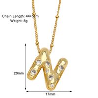 Copper 18K Gold Plated Modern Style Simple Style Plating Inlay Letter Zircon Pendant Necklace sku image 14