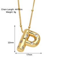 Copper 18K Gold Plated Modern Style Simple Style Plating Inlay Letter Zircon Pendant Necklace sku image 16