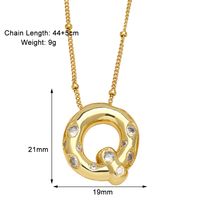 Copper 18K Gold Plated Modern Style Simple Style Plating Inlay Letter Zircon Pendant Necklace sku image 17
