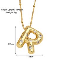 Copper 18K Gold Plated Modern Style Simple Style Plating Inlay Letter Zircon Pendant Necklace sku image 18