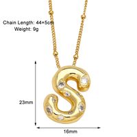 Copper 18K Gold Plated Modern Style Simple Style Plating Inlay Letter Zircon Pendant Necklace sku image 19