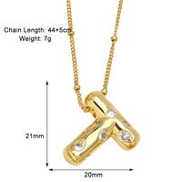 Copper 18K Gold Plated Modern Style Simple Style Plating Inlay Letter Zircon Pendant Necklace sku image 20