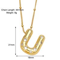 Copper 18K Gold Plated Modern Style Simple Style Plating Inlay Letter Zircon Pendant Necklace sku image 21