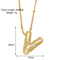 Copper 18K Gold Plated Modern Style Simple Style Plating Inlay Letter Zircon Pendant Necklace sku image 22