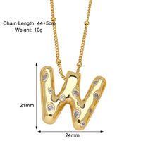 Le Cuivre Plaqué Or 18K Style Moderne Style Simple Placage Incruster Lettre Zircon Pendentif sku image 23