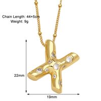 Copper 18K Gold Plated Modern Style Simple Style Plating Inlay Letter Zircon Pendant Necklace sku image 24