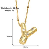 Copper 18K Gold Plated Modern Style Simple Style Plating Inlay Letter Zircon Pendant Necklace sku image 25