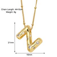 Copper 18K Gold Plated Modern Style Simple Style Plating Inlay Letter Zircon Pendant Necklace sku image 26