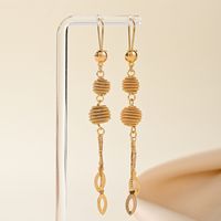 1 Pair Simple Style Classic Style Solid Color Plating Copper 18K Gold Plated Drop Earrings main image 3