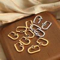 1 Pair Casual Elegant Simple Style Four Leaf Clover Electrocardiogram Heart Shape Plating Hollow Out Titanium Steel 18K Gold Plated Earrings main image 1