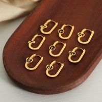 1 Pair Casual Elegant Simple Style Four Leaf Clover Electrocardiogram Heart Shape Plating Hollow Out Titanium Steel 18K Gold Plated Earrings main image 8