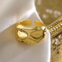 Copper 18K Gold Plated Retro Simple Style Commute Plating Solid Color Open Rings main image 4