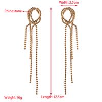 1 Pair Simple Style Commute Solid Color Plating Inlay Alloy Rhinestones 14K Gold Plated Drop Earrings main image 2