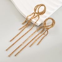 1 Pair Simple Style Commute Solid Color Plating Inlay Alloy Rhinestones 14K Gold Plated Drop Earrings main image 4