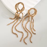 1 Pair Simple Style Commute Solid Color Plating Inlay Alloy Rhinestones 14K Gold Plated Drop Earrings main image 3