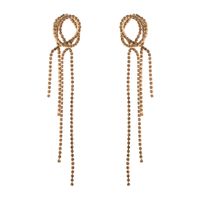 1 Pair Simple Style Commute Solid Color Plating Inlay Alloy Rhinestones 14K Gold Plated Drop Earrings sku image 1