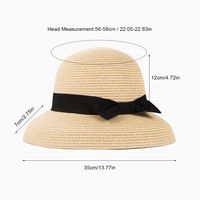 Women's Casual Elegant Modern Style Bow Knot Wide Eaves Straw Hat main image 4