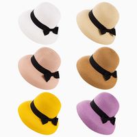 Women's Casual Elegant Modern Style Bow Knot Wide Eaves Straw Hat main image 2