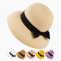 Women's Casual Elegant Modern Style Bow Knot Wide Eaves Straw Hat main image 1