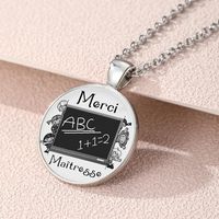 Wholesale Jewelry Basic Simple Style Classic Style Letter Alloy Glass Inlay Pendant Necklace main image 5