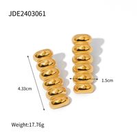 1 Pair Simple Style Classic Style Solid Color Plating 316 Stainless Steel  18K Gold Plated Ear Studs main image 3