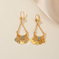 1 Pair Simple Style Classic Style Moon Plating Inlay Copper Zircon 18K Gold Plated main image 3