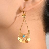 1 Pair Simple Style Classic Style Moon Plating Inlay Copper Zircon 18K Gold Plated main image 1